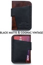 Cardholder Montreal black & cognac vintage