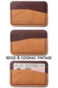 Kortholder Norge beige & konjakk