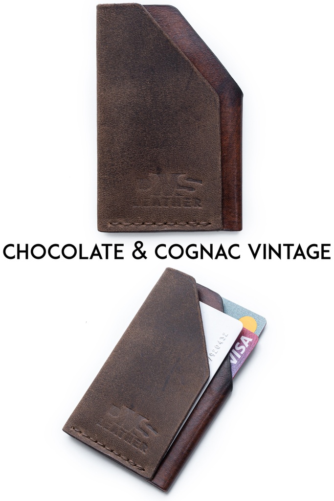 Cardholder Amsterdam chocolate & cognac vintage