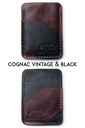 Cardholder Valletta cognac vintage & black