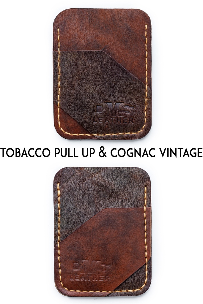 Cardholder Valletta tobacco Pull up & cognac vintage