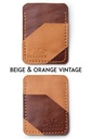 Cardholder Valletta beige & orange vintage