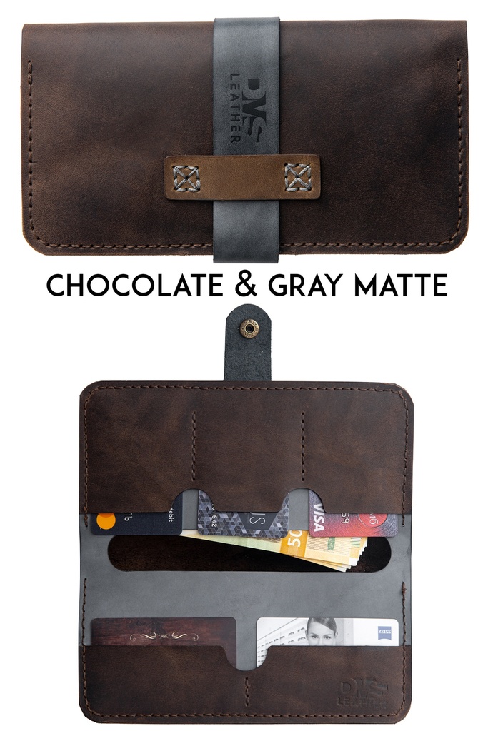 Brest wallet Tokio chocolate & grey