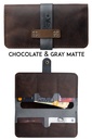 Brest wallet Tokio chocolate & grey
