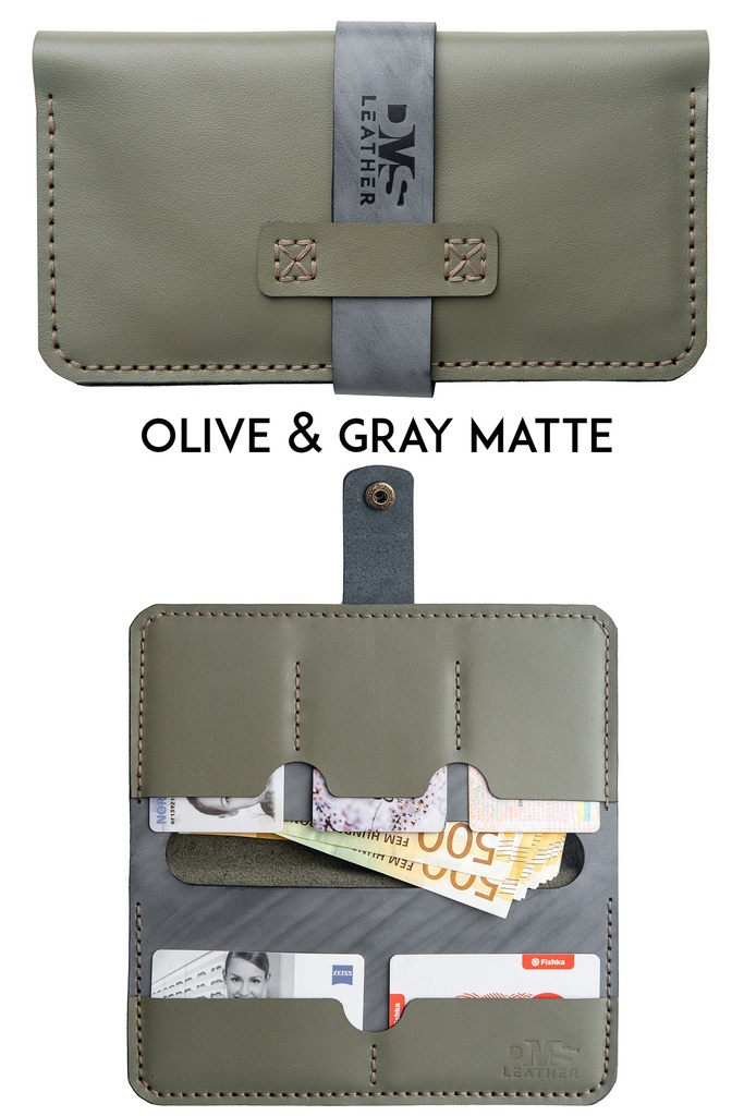 Brest wallet Tokio olive & grey