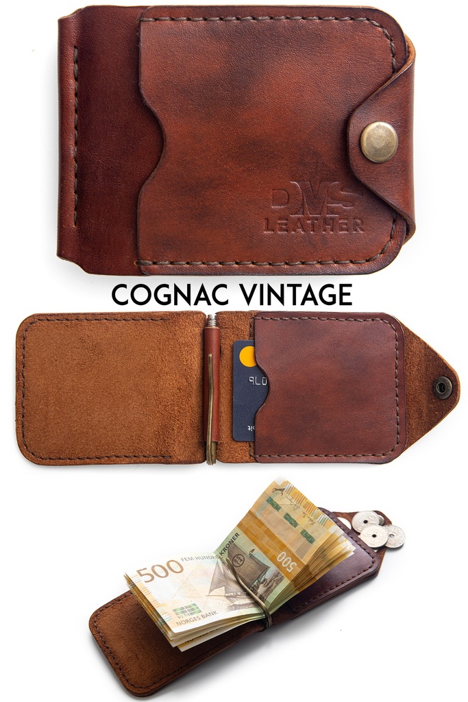 Money clip Berlin cognac vintage