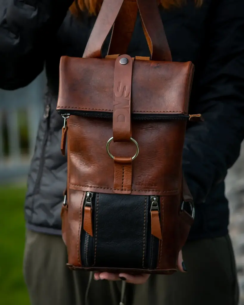 Backpack Roll Top S cognac vintage & orange vintage 