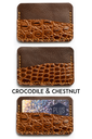 Cardholder Norway crocodile & chestnut