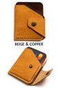 Mini wallet New York beige & copper