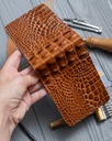 Bi fold wallet Rome crocodile & natural beige