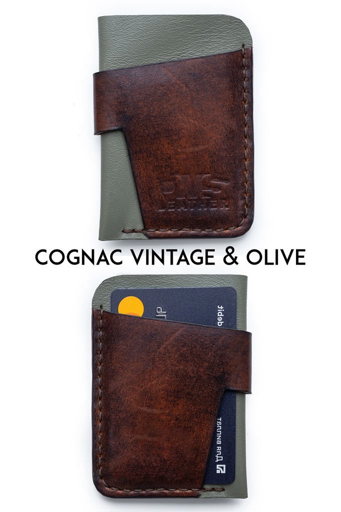 Cardholder Montreal cognac vintage & olive