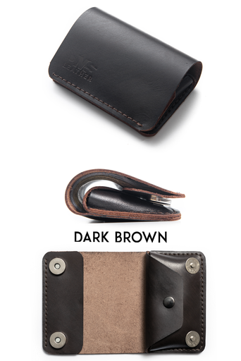 Bi fold wallet Paris dark brown