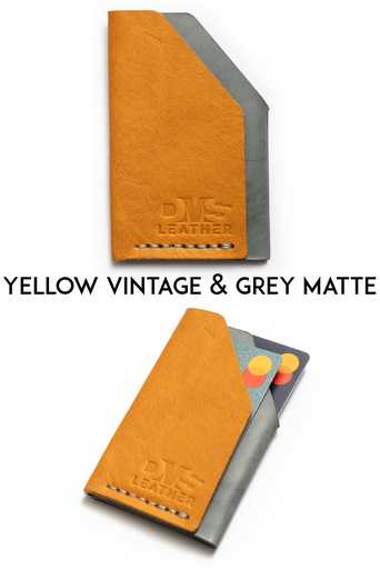 Cardholder Amsterdam yellow vintage & grey