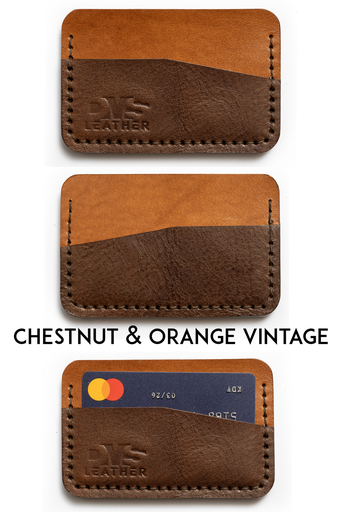 Cardholder Norway chestnut & orange vintage