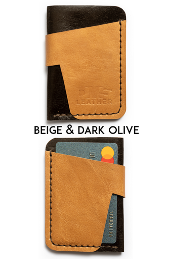 Cardholder Montreal beige & dark olive