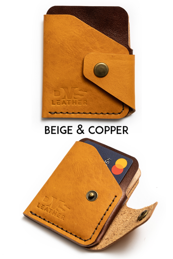 Mini wallet New York beige & copper