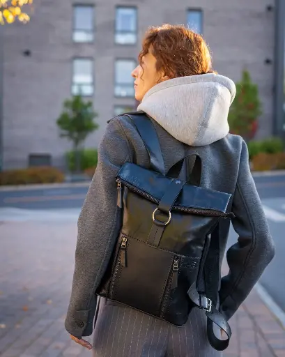 Backpack Roll Top M black