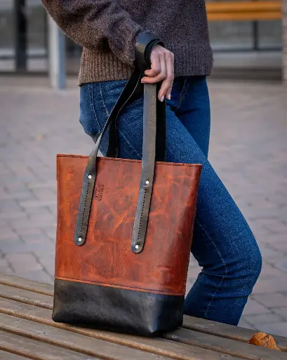 Tote Bag Horween Dublin - Olde English & black