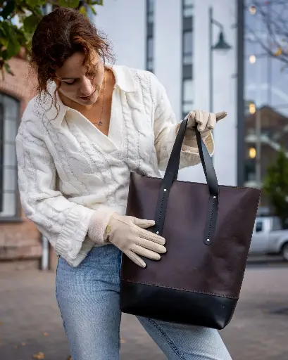 Tote Bag dark brown & black