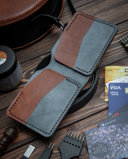 Bifold lommebok Rome cognac oransje & grå