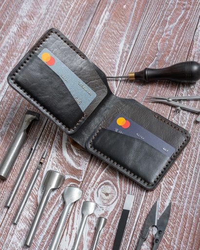 Bi fold wallet Rome dark olive & black