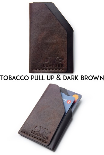Cardholder Amsterdam tobacco pull up & brown