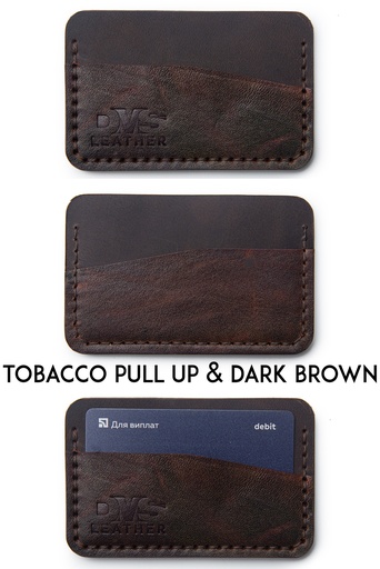 Cardholder Norway tobacco pull up & dark brown