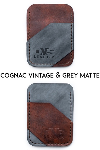 Картхолдер Valletta cognac vintage & grey