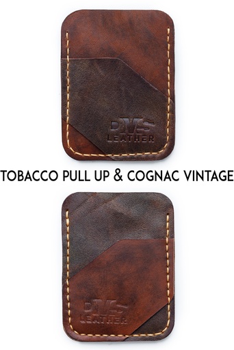 Cardholder Valletta tobacco Pull up & cognac vintage