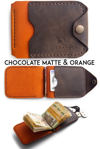 Money clip Berlin chocolate & orange