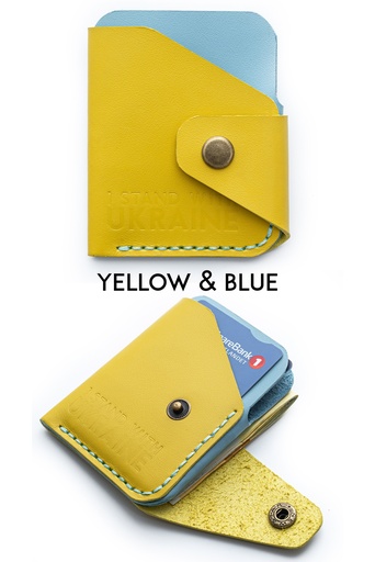 Mini wallet New York yellow & blue